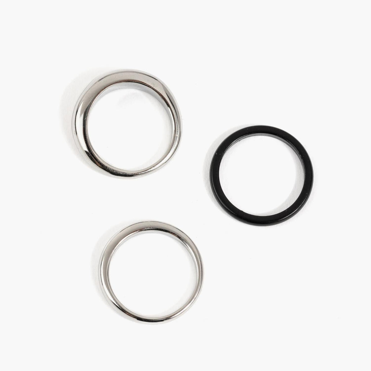 Set Anillos Acero Inoxidable Clásicos