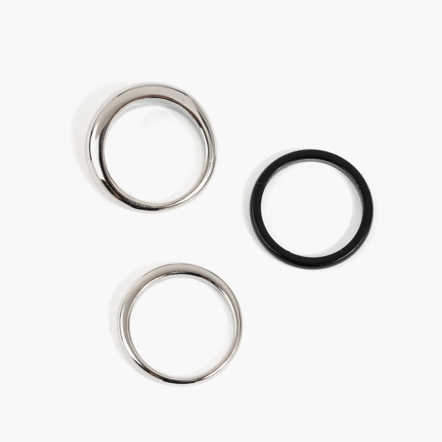 Set Anillos Acero Inoxidable Clásicos