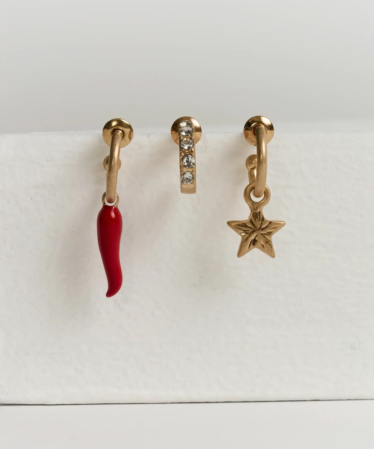 Set Aros Argollas Pequeñas Diferentes Street - Dorado