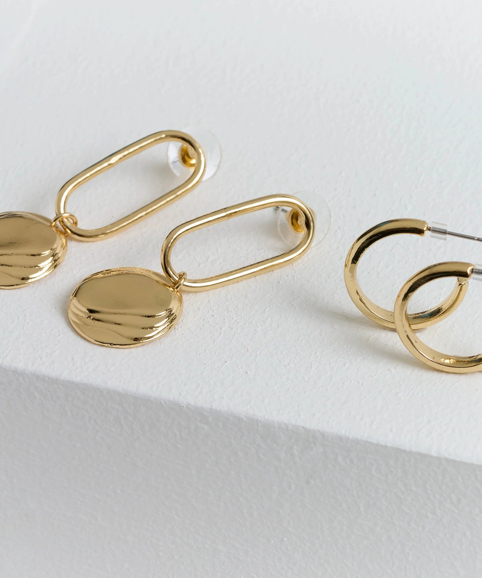 Set Aros Argollas Simples Y Monedas