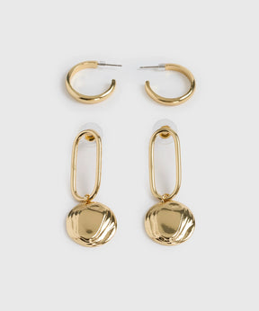 Set Aros Argollas Simples Y Monedas