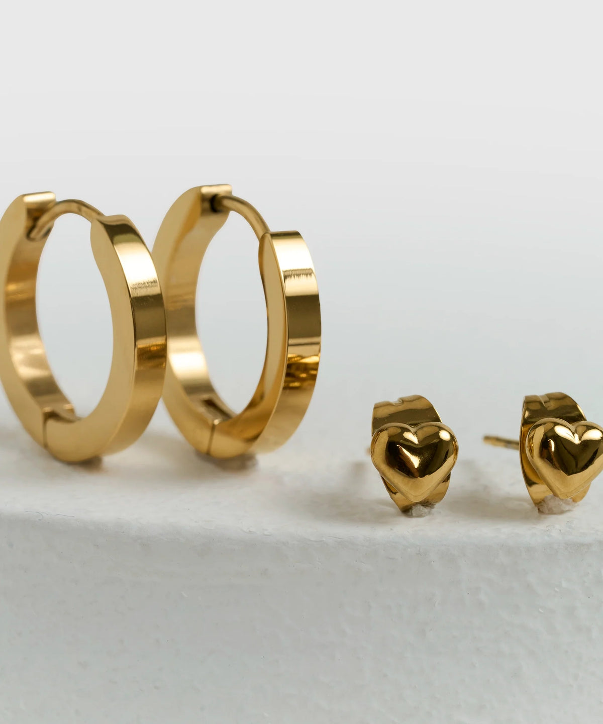Set Aros Corazón Argolla Woman - Dorado