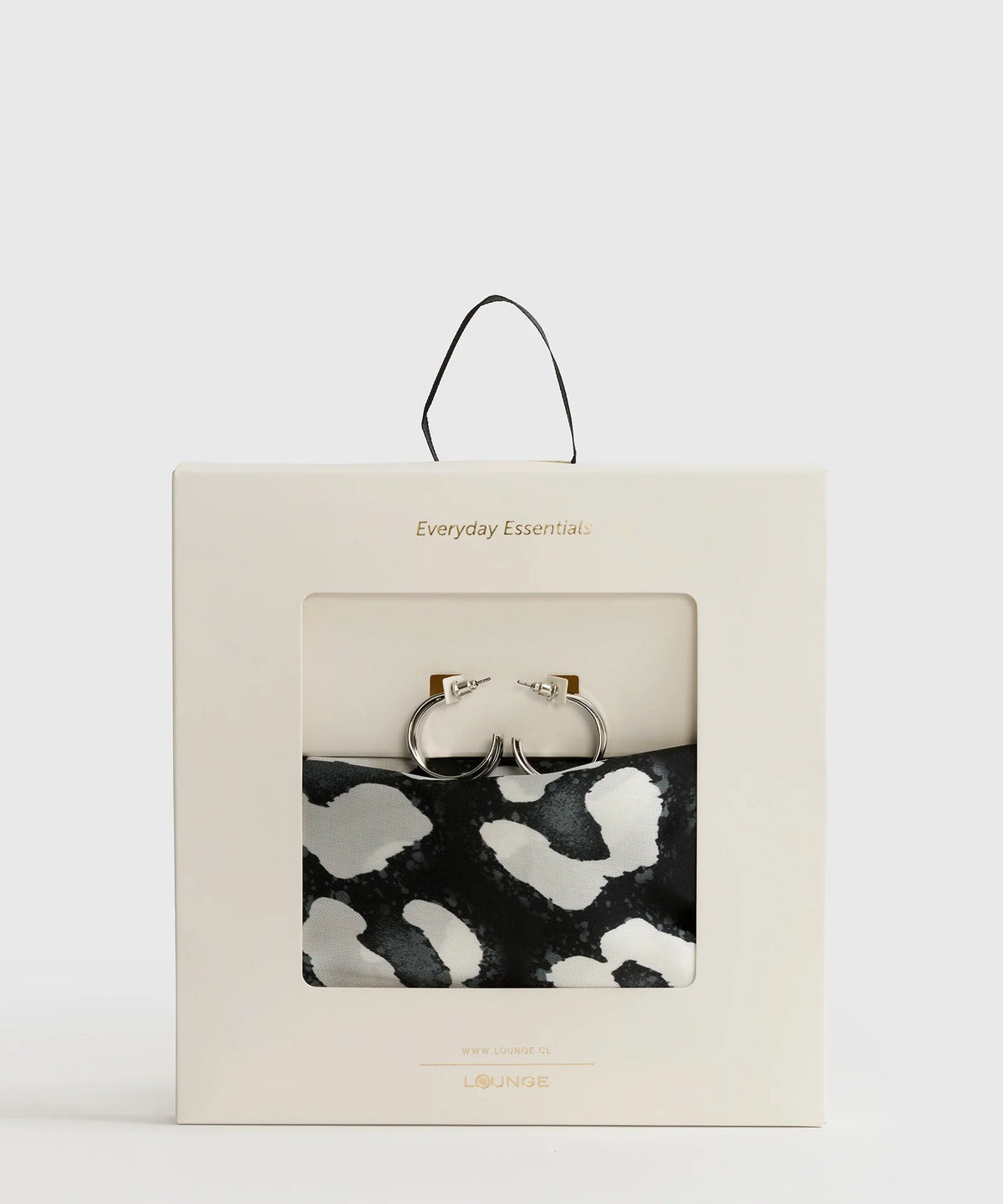 Set Pañuelo Y Aros Pañuelo Estampado Argollas Doble