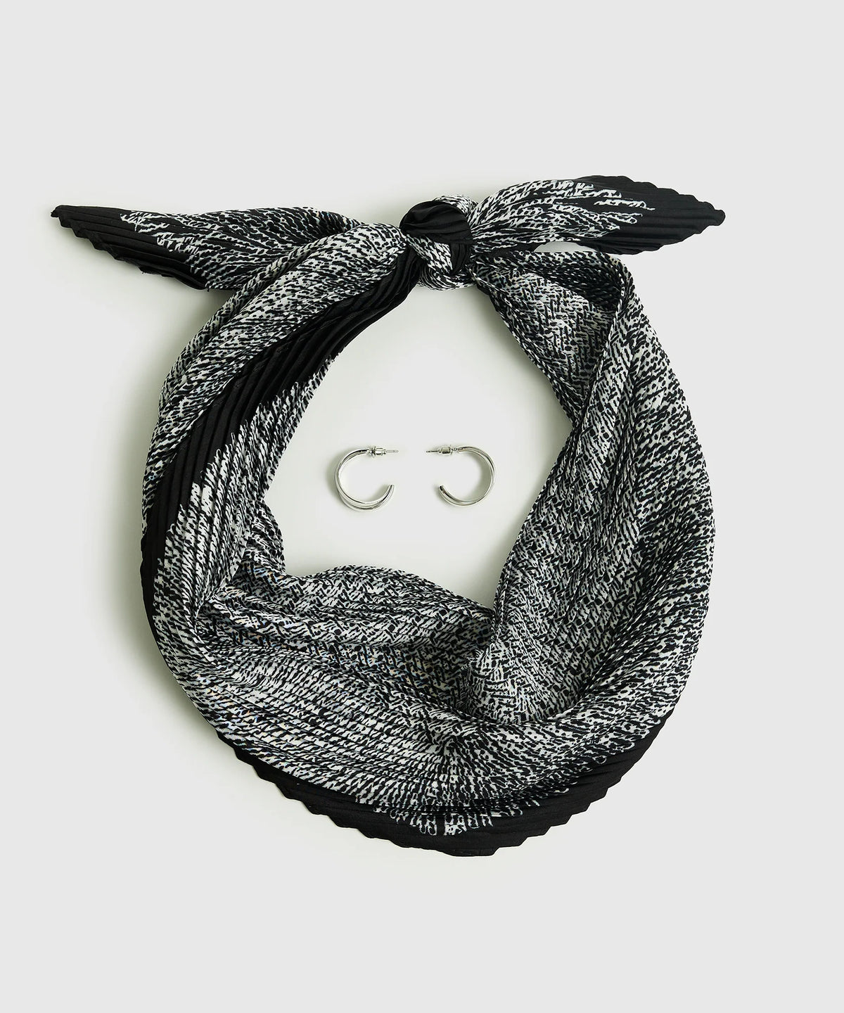 Set Pañuelo Y Aros Plisados