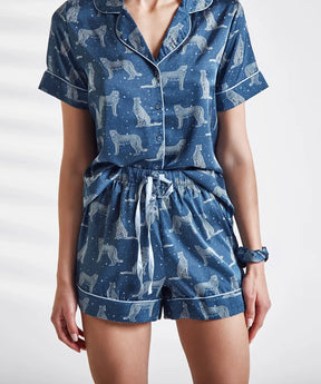 Set Pijama Camisero Satinado Tigres