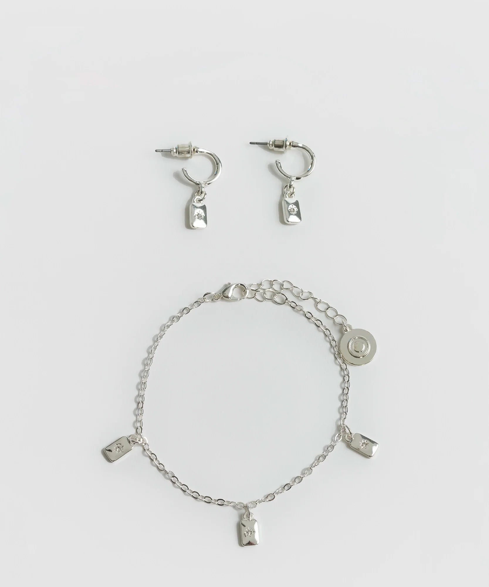 Set Pulsera Y Aros Placas