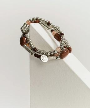 Set Pulseras Mostacillas Piedras Multicolores Boho