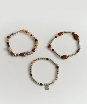 Set Pulseras Mostacillas Piedras Multicolores Boho