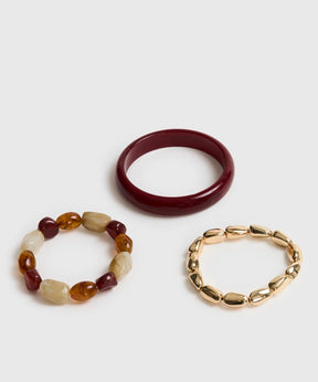 Set Pulseras Piedras Resina