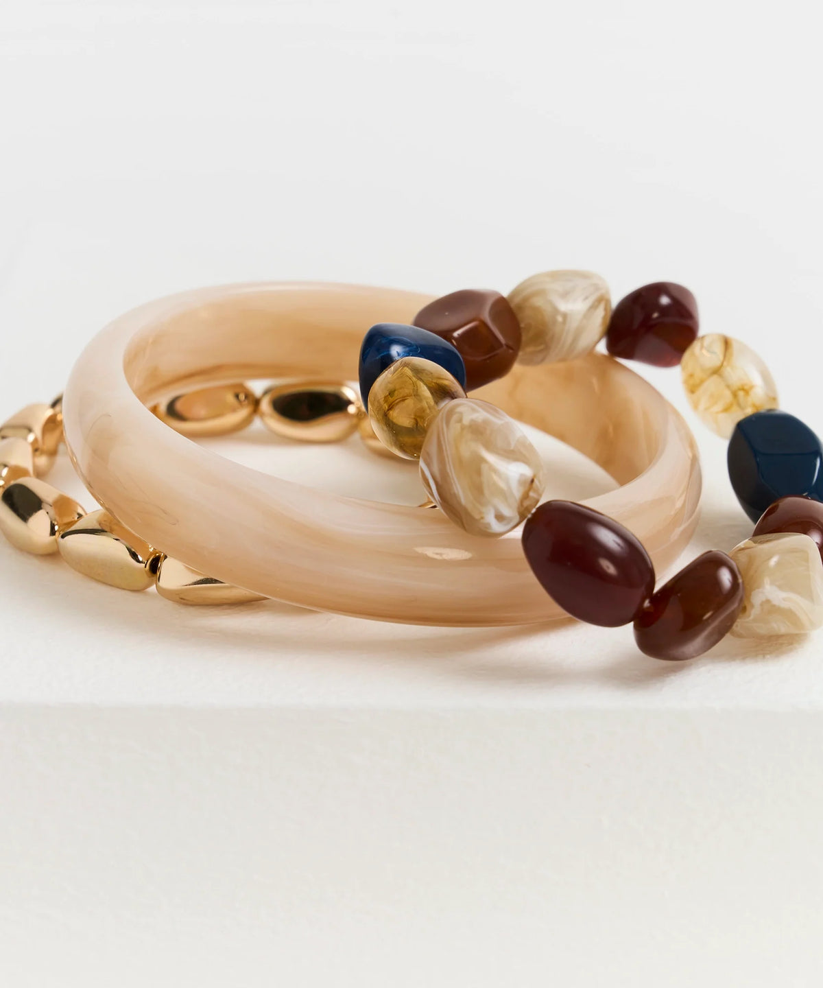 Set Pulseras Piedras Resina