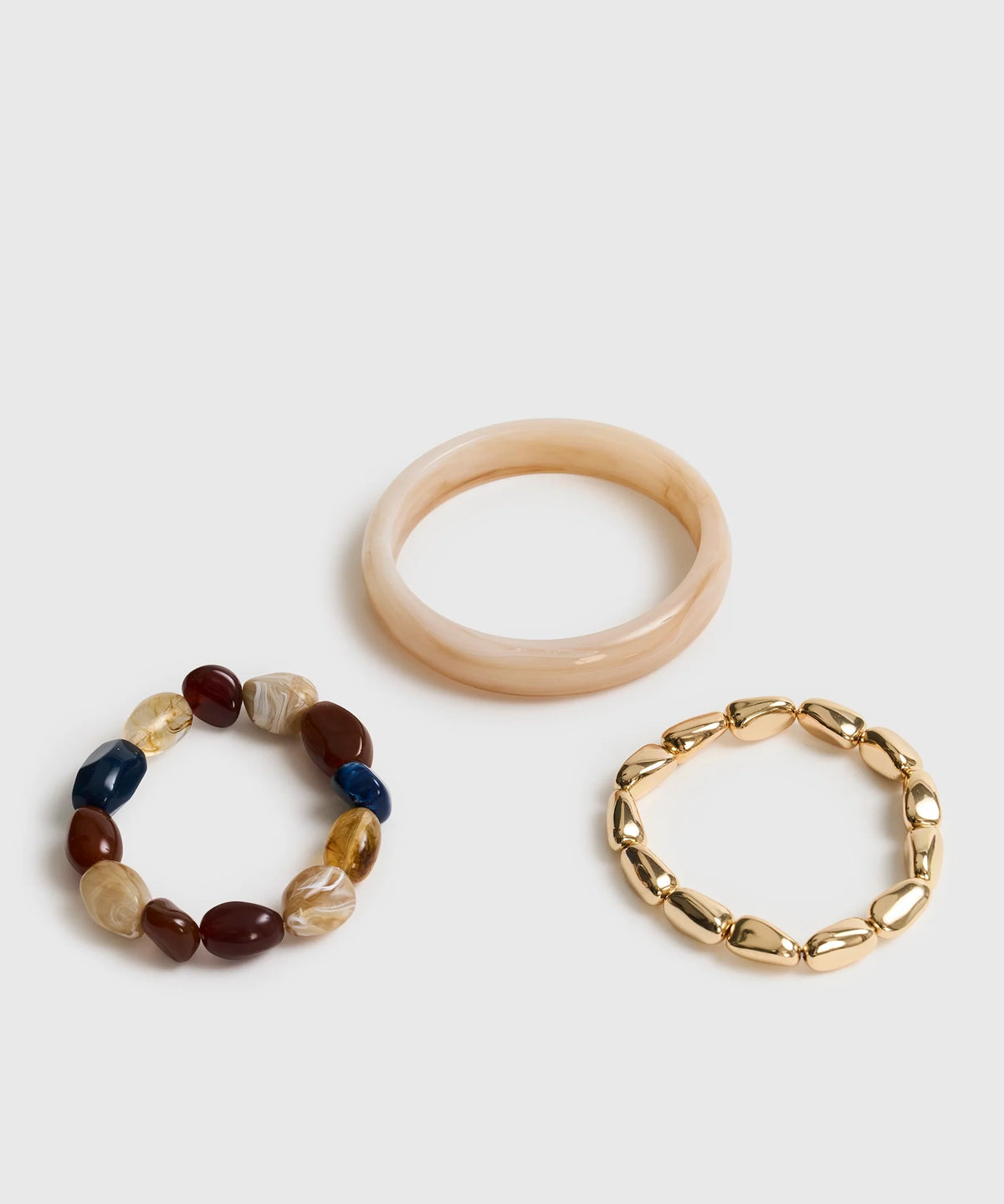 Set Pulseras Piedras Resina