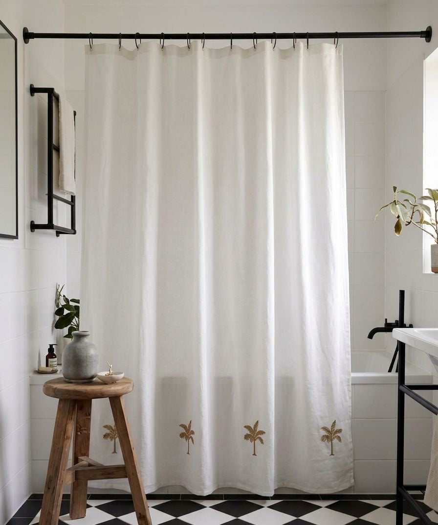 Cortina De Baño Palmeras Woman