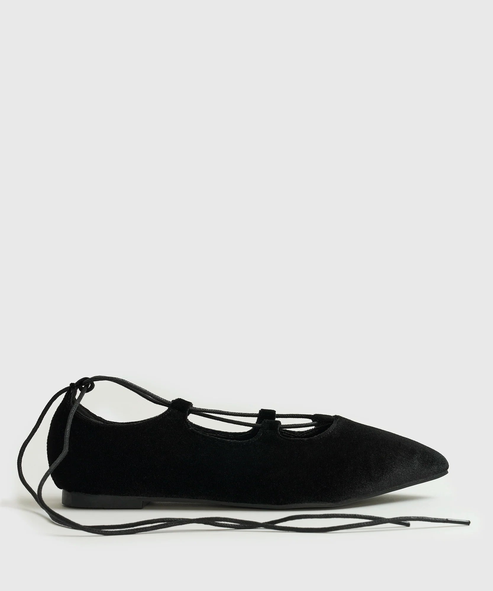 Zapato Ballerina Terciopelo Amarras