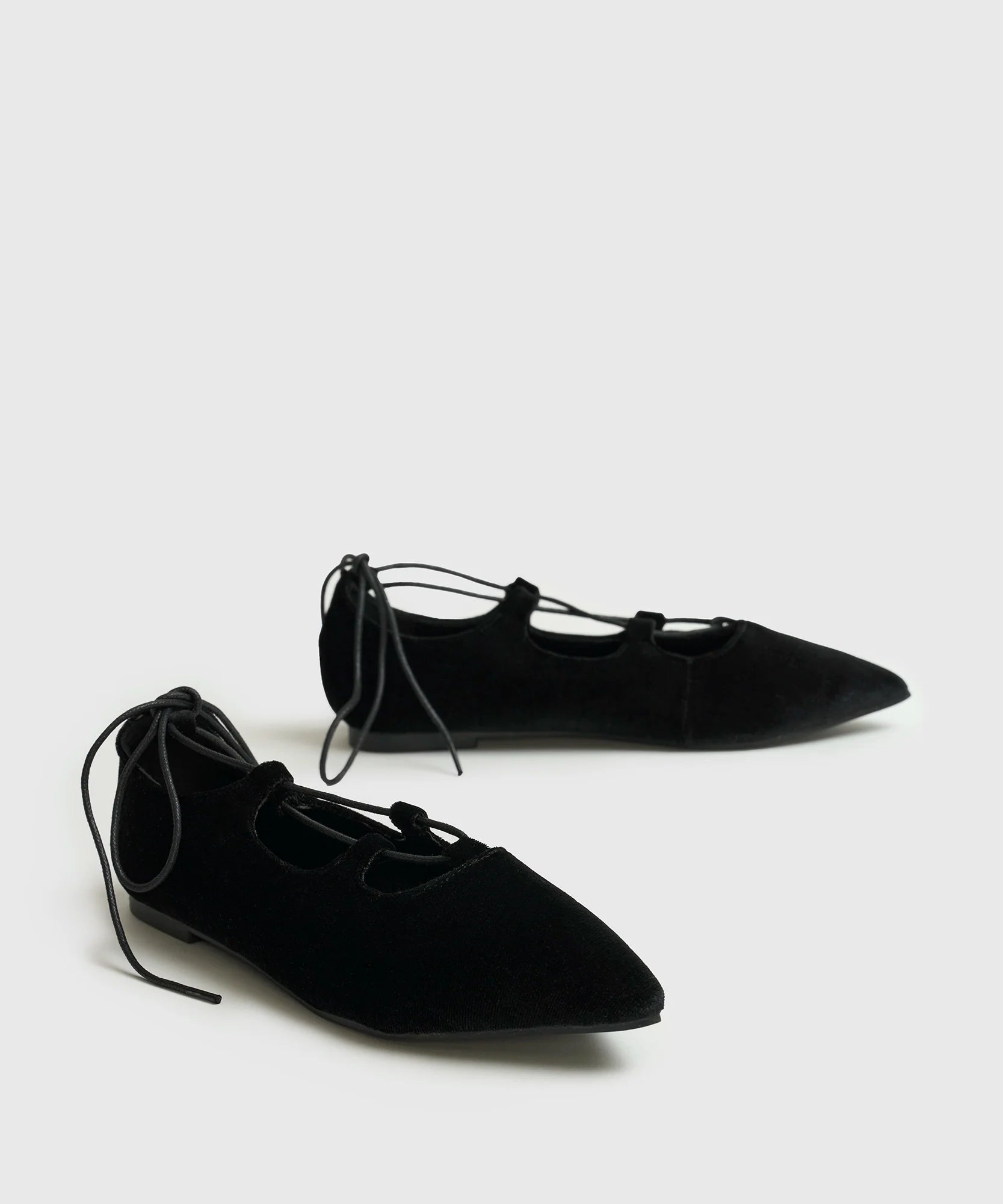 Zapato Ballerina Terciopelo Amarras
