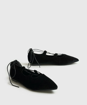 Zapato Ballerina Terciopelo Amarras