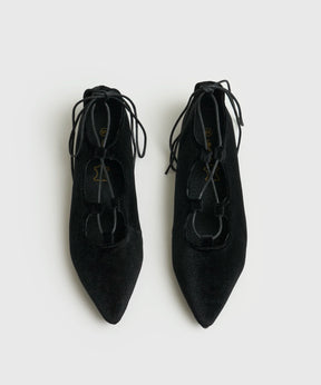 Zapato Ballerina Terciopelo Amarras