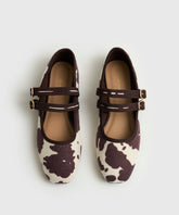 Zapato Ballerina Vaca Doble Hebilla
