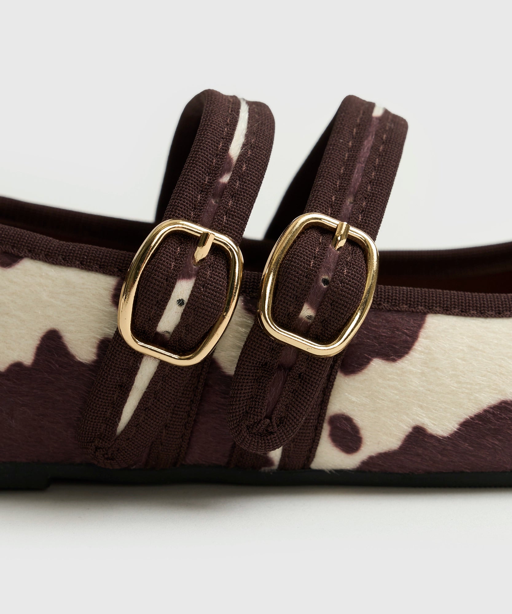 Zapato Ballerina Vaca Doble Hebilla