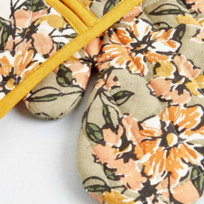 Set Guante Y Toma Olla Flores Pequeñas