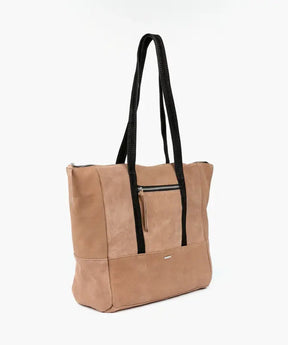 Cartera Gamuza Tote Grande Café