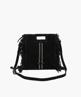 Cartera Gamuza Flecos Y Tachas