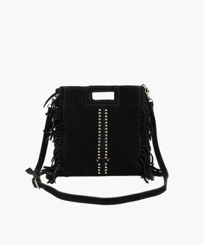 Cartera Gamuza Flecos Y Tachas