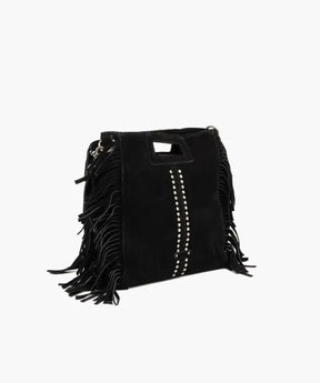 Cartera Gamuza Flecos Y Tachas