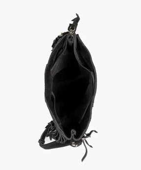 Cartera Gamuza Flecos Y Tachas