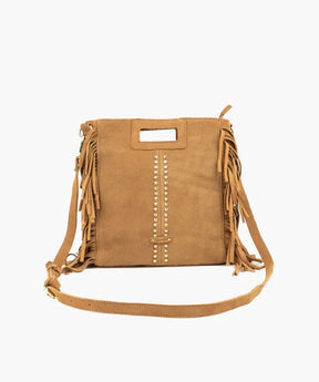 Cartera Gamuza Flecos Y Tachas