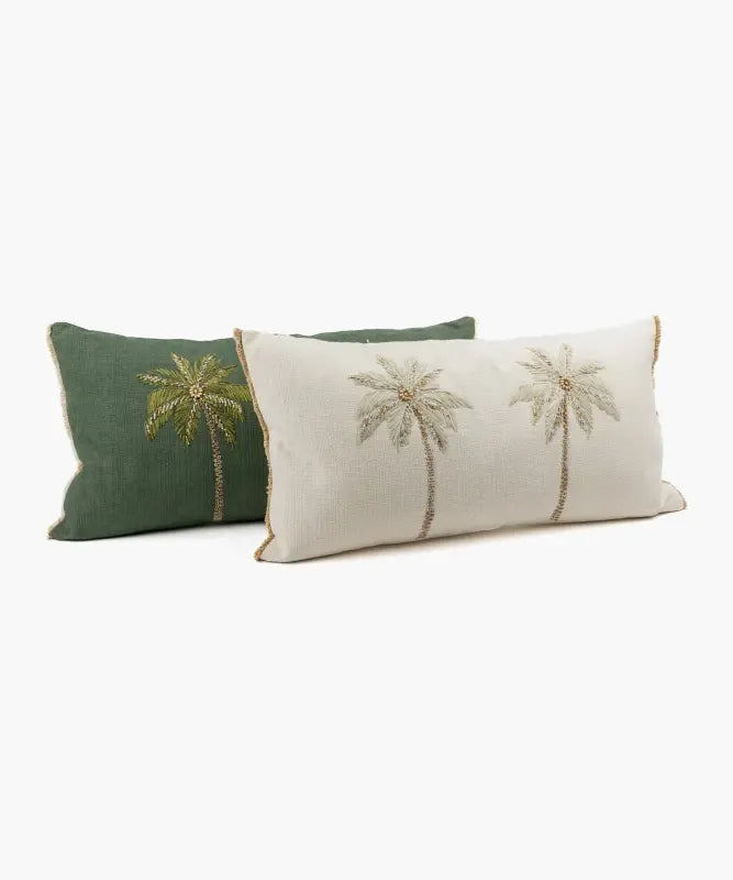 Funda Cojín Algodón Palmeras
