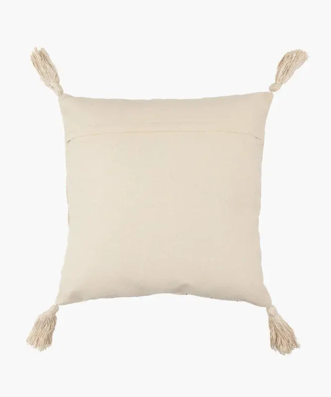 Funda Cojín Algodón Bordado Borlas