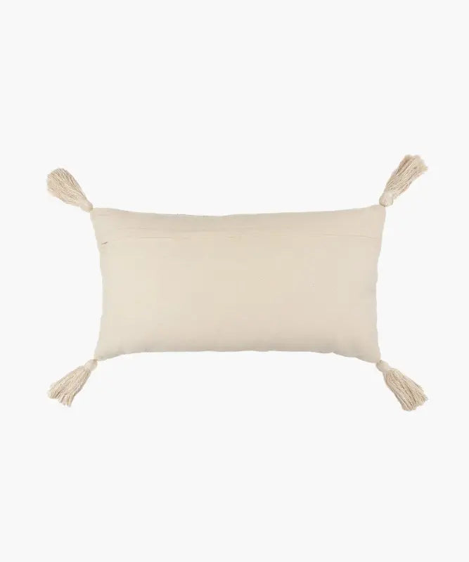 Funda Cojín Algodón Bordado Borlas