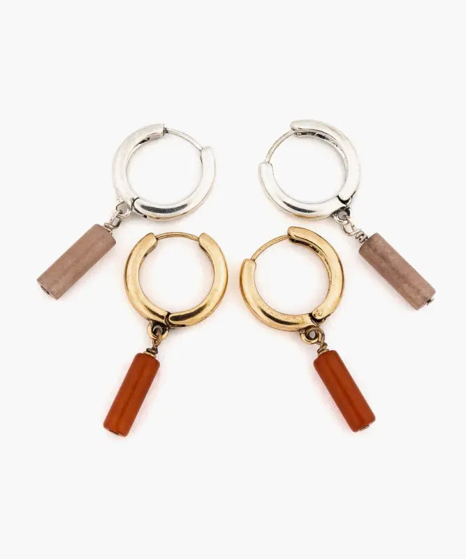 Aros Argollas Mostacilla Rectangular