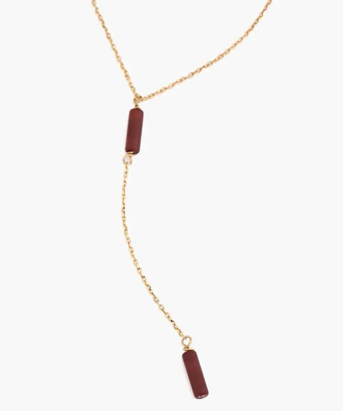 Collar Mostacilla Rectangular - Dorado