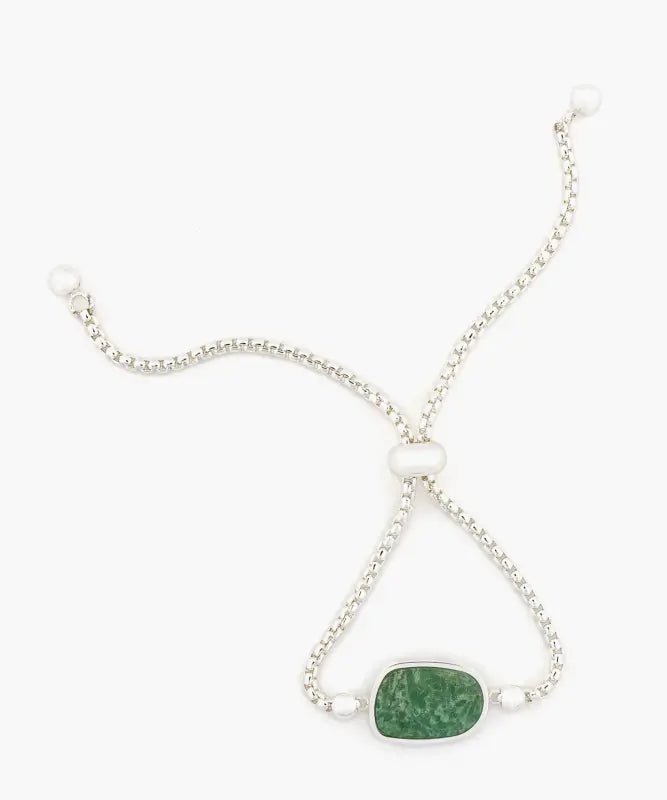Pulsera Acero Inoxidable Ajustable Piedra