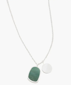 Collar Acero Inoxidable Piedra Y Moneda