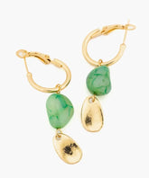 Aros Argollas Piedra Colgante