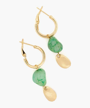 Aros Argollas Piedra Colgante