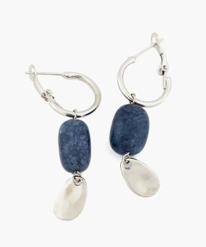 Aros Argollas Piedra Colgante