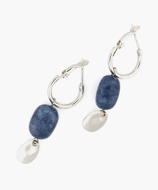 Aros Argollas Piedra Colgante