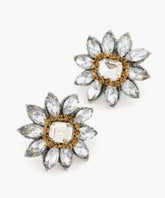 Aros Flor Con Brillantes