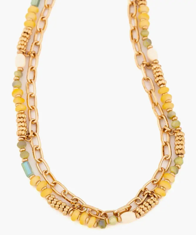 Collar Cadena Y Mostacillas