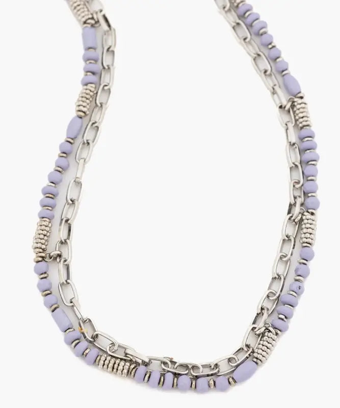Collar Cadena Y Mostacillas