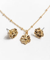 Set Collar Y Aros Charm Flor